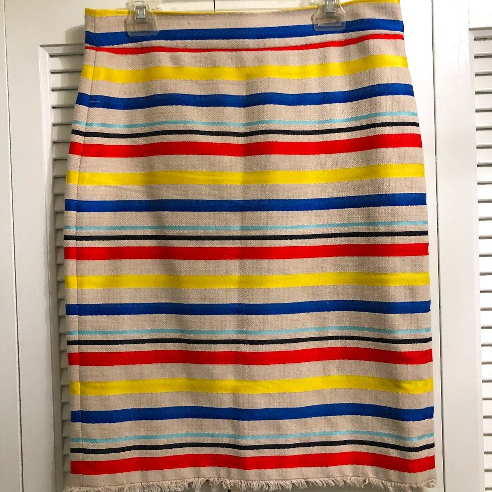 J Crew Striped Linen Skirt